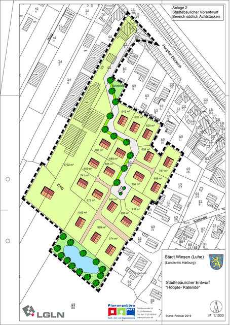 So könnte das Neubaugebiet erschlossen und bebaut werden
Foto: Stadt Winsen