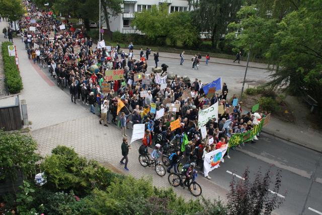 1.500 Demonstranten waren in Buchholz dabei - hier in der Schützenstraße