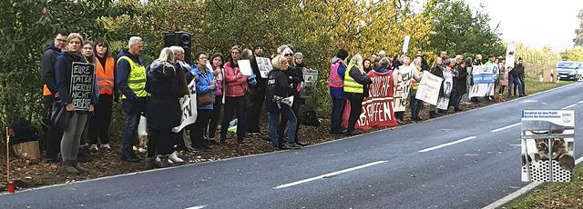 Vor dem LPT in Mienenbüttel fand am Donnerstagnachmittag erneut eine Mahnwache statt | Foto: Dickmann
