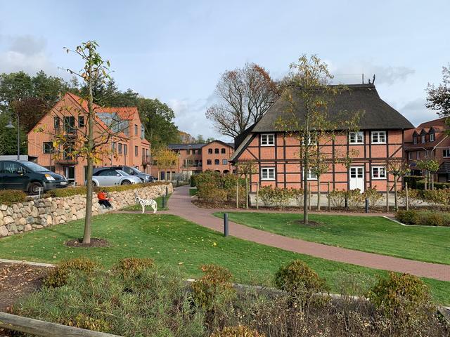 Hossein Salehmanesh hat die Fläche zwischen dem "Markt der Möglichkeiten" (li.) und dem "Försters Hus" (re.) sehenswrt anlegen lassen. Im Hintergrund befindet sich das Gesundheitszentrum.