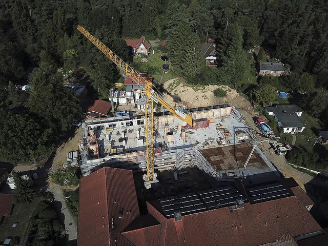 Aus der Vogelperspektive lässt sich die Größe des Bettenhaus-Projekts besser erahnen