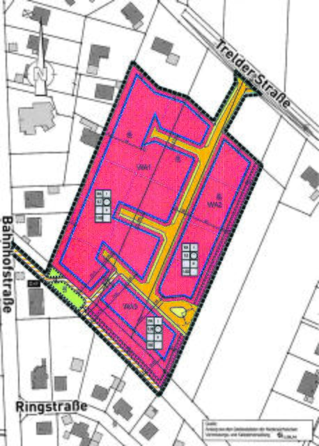 Zwischen Trelder- und Bahnhofstraße entsteht das neue Baugebiet