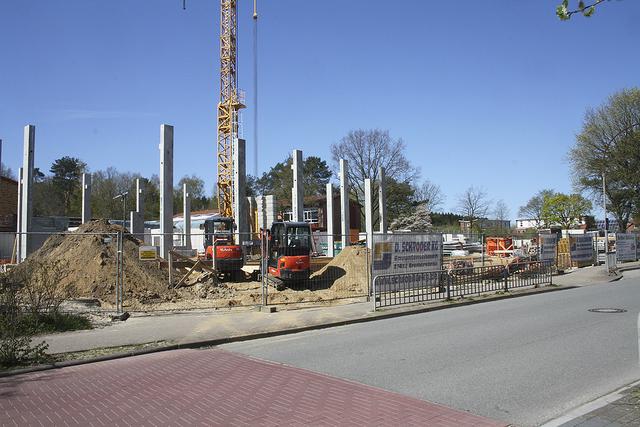 Am Buenser Weg entsteht die neue Turnhalle der Heideschule