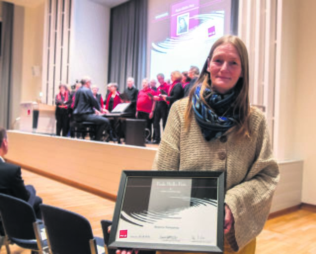 Bea Trampenau, hier bei der Verleihung des Paula-Mielke-Preises, fordert eine
vorübergehende Schließung
des Lagers in Winsen