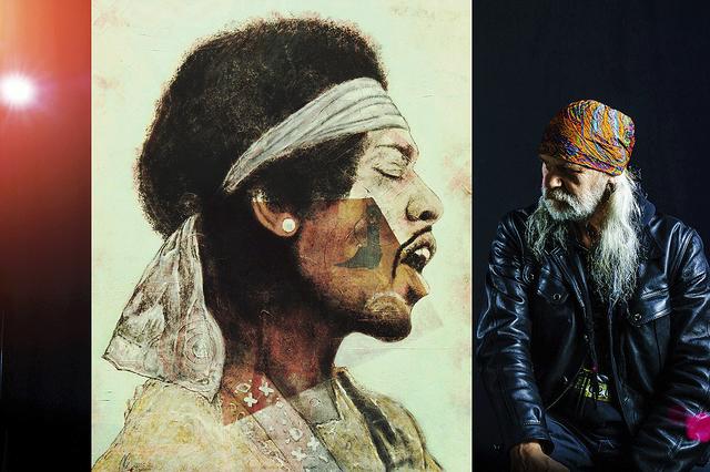 Jimi Hendrix gehört ebenso zu der Sammlung "DEAD ROCK HEADS" von Porträts verstorbener Musiker | Foto: Ohlendorff