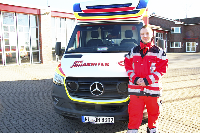 Nils Heitkamp arbeitet als Rettungssanitäter bei der
Johanniter-Rettungswache in Elstorf