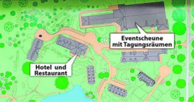 Das Bild zeigt einen Entwurf, wie sich Eigentümer Robert Spielberg die Bebauung des "Uhlenbusch" vorstellt