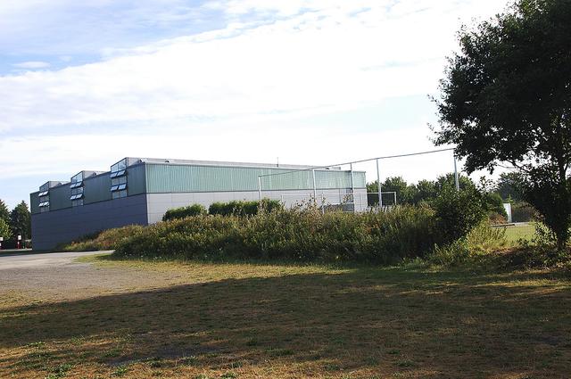 Die Sporthalle der 
Oberschule - sie dient weiterhin zum Umkleiden und  Duschen