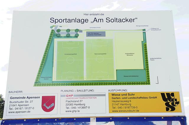 Die geplante Sportanlage, links der Kunstrasenplatz, in der 
Mitte der Naturrasenplatz und rechts der Aufwärmplatz  | Foto: Grafik: TSV Apensen