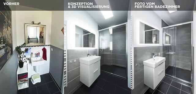 Vom Ursprungsbad über die Planung bis zur erfolgten Ausführung: Die Heidewerker sorgen für Perfektion