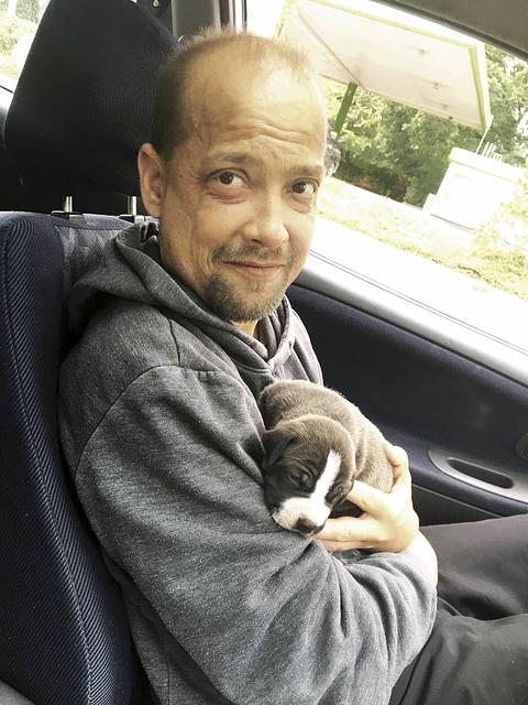 Mario Gottschalk (†) mit Hund "Spike"