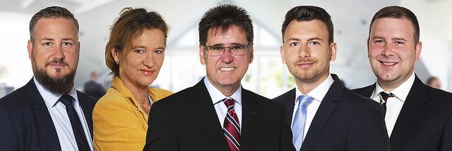 Die Vertriebsfachleute (v.li.): Marcel Fahje, Vera Nußbaum, 
Thomas Kühnel, Philipp Schendel und Jan Löwenberg | Foto: Uli Seidel / Hollenstedt