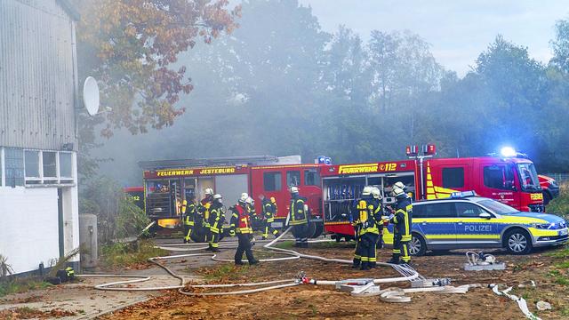 Der Übungstag der Samtgemeinde-Feuerwehren fand in Harmstorf statt. Eines der Szenarien: ein Brand in einer Reitsporthalle