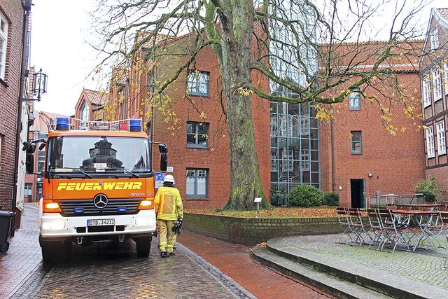 Die Brandmeldeanlage im Stader Rathaus hatte am Dienstagnachmittag Alarm ausgelöst