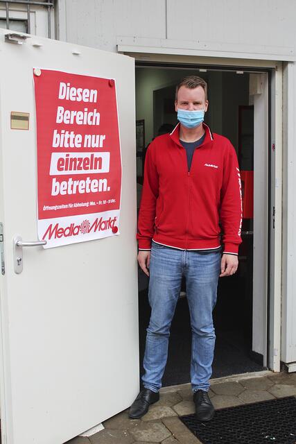 Benjamin Daubert hat bei Media Markt eine
Abholstation eingerichtet