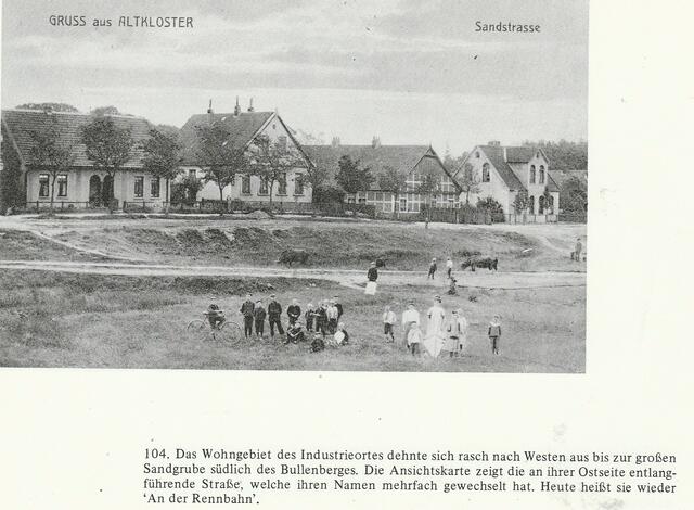 Nur eine von etlichen Ansichtskarten. Diese zeigt die Straße südlich des Bullenberges, die 
mehrmals den Namen wechselte und heute wieder An der Rennbahn heißt | Foto: Archiv