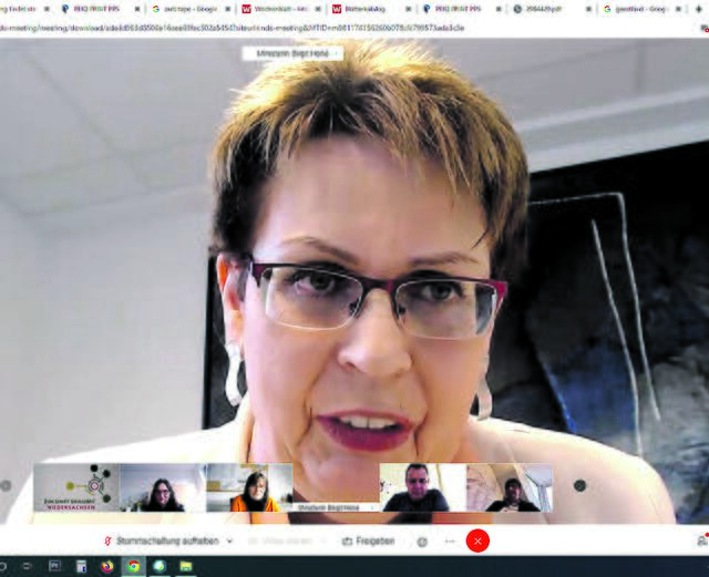 Regionalministerin Birgit Honé (SPD) informierte sich in einer Videokonferenz über die Projekte | Foto: bim