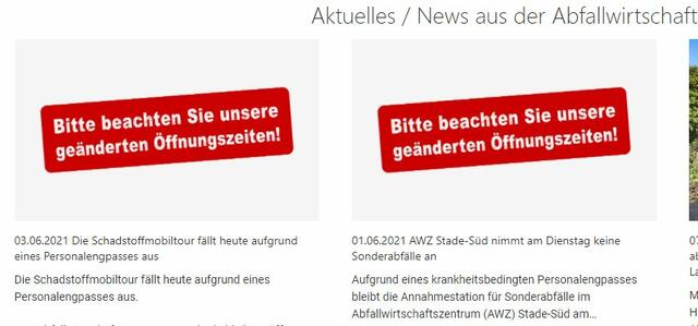 Diese Meldungen erscheinen regelmäßig auf der Internet-Seite abfall.landkreis-stade.de