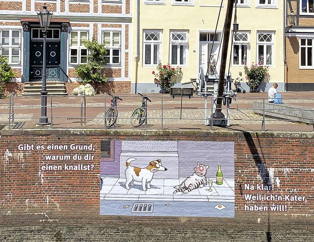 Lustigen Cartoons mit "tierisch" witzigen Sprüchen bringen die Betrachter zum Schmunzeln  | Foto: Stadtmarketing (SMTG)