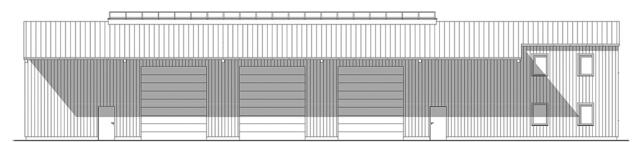 Im Entwurf: die Nordansicht des Hallen-Neubaus