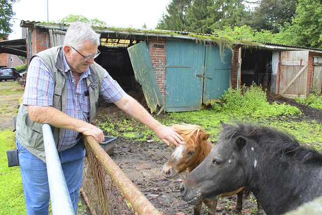 Werner Bohlmann mit seinen beiden Ponys | Foto: sb