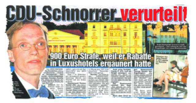 So berichtete die BILD-Zeitung im Jahr 2006 über das Gerichtsurteil über Thorsten Prenzler, der damals Thorsten Thümler hieß und der CDU angehörte  | Foto: Repro. MSR