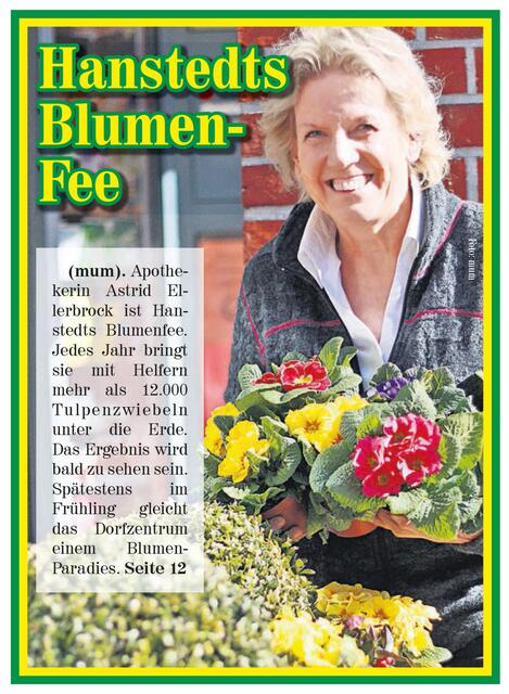 Mit ihren tollen Blumenprojekten kam Ellerbrock auch auf die WOCHENBLATT-Titelseite | Foto: mum