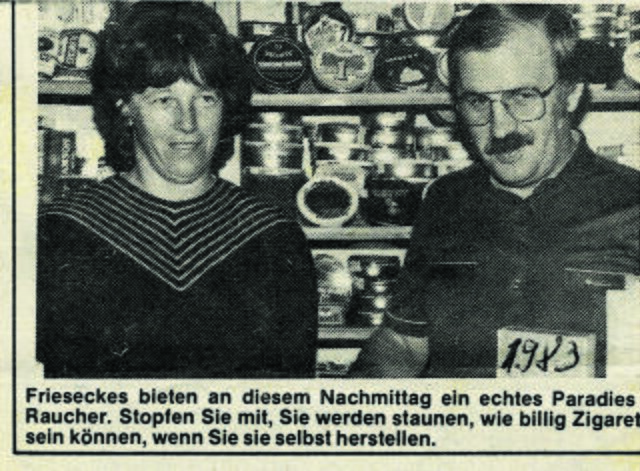 Ursula und Günther Friesecke in einem Zeitungsbericht
aus dem Jahr 1983
