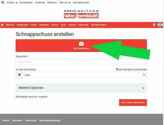 Selbsterklärend: Bild (vom eigenen Desktop/Medium) hochladen | Foto: tw