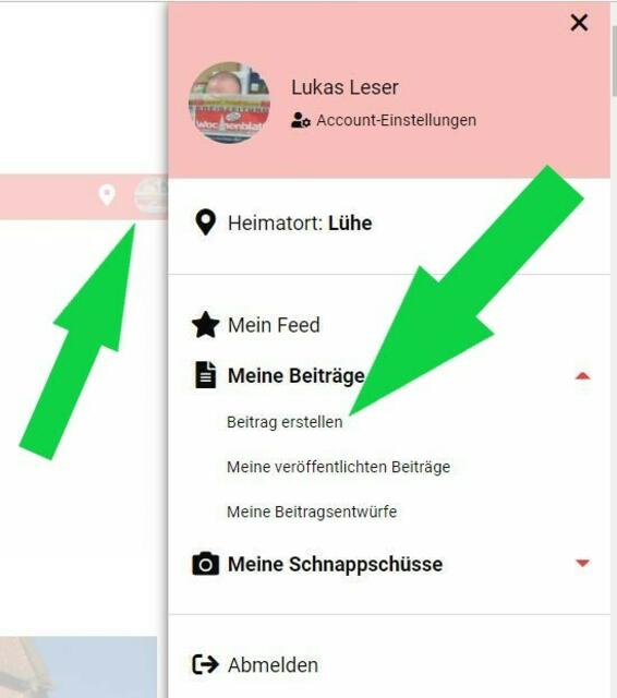 Hier geht es zum "Beitrag erstellen": Nach Ihrer Registrierung auf www.kreiszeitung-wochenblatt.de klicken Sie auf Ihren Account oben rechts auf unserer Internetseite und wählen dort unter "Meine Beiträge" den Reiter "Beitrag erstellen" aus
