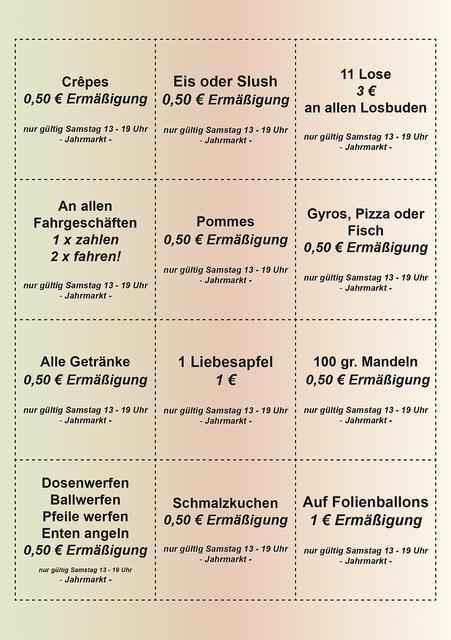 Diese Coupons können am Familientag am Samstag eingesetzt werden. Einfach ausschneiden und mitnehmen | Foto: Flecken Harsefeld