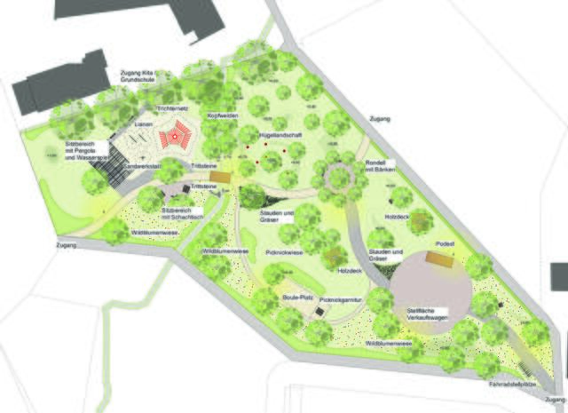 Das ist der Plan für die Gestaltung der Fläche zwischen dem Platz Am Sande und der Johanneskirche  | Foto: Plan: Stadt + Natur