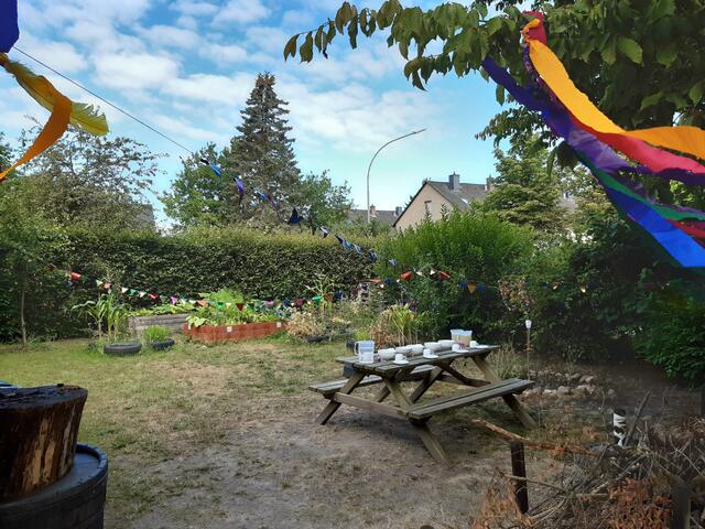 Der Garten wurde für das Erntefest prächtig geschmückt | Foto: Anne Calin