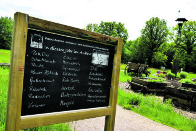 Zu einer Rast empfiehlt sich "Doras" Garten an der Karoxbosteler Chaussse. Der 2,5 Hektar große Garten des Vereins Wassermühle Karoxbostel ist öffentlich. Naschen (Obst, Kräuter) ist hier erlaubt.  | Foto: ts
