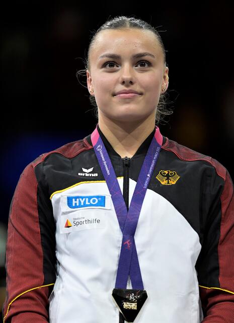 Emma Malewski mit der EM-Medaille in Gold | Foto: minkusimages