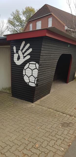 Die Handball-Motive wurden von Oliver Prigge aufgesprüht | Foto: Ole Petersen/SV Beckdorf