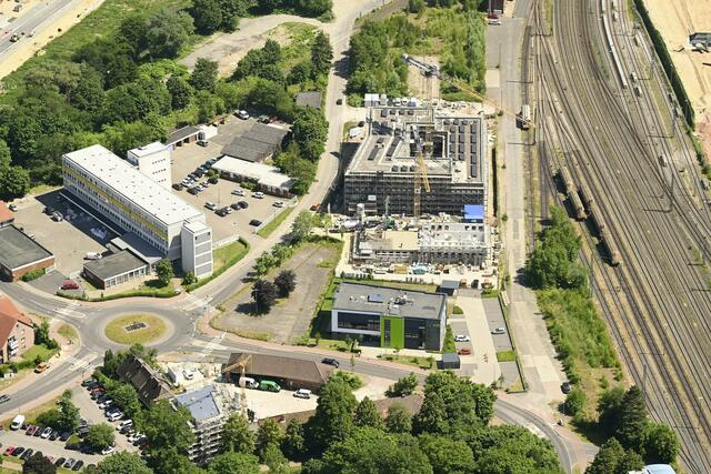 Der Neubau während der Bauphase aus der Vogelperspektive | Foto: Andreas Krukemeyer