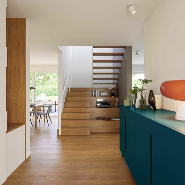 Die Treppe in die erste Etage | Foto: Viebrockhaus