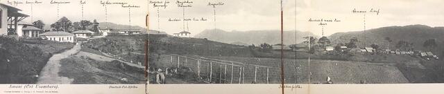 Panorama Postkarte des Amani Instituts mit persönlichen Beschriftungen von Karl Braun | Foto: Stadtarchiv Stade, StadtA STD VI 168
