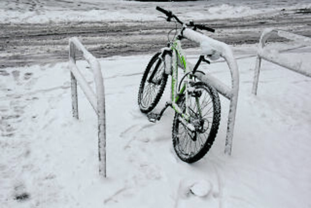Da muss das Bike zunächst freigewischt werden | Foto: Axel-Holger Haase