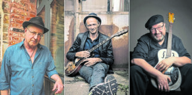 Konzertiert am 13. Mai in der Empore: die Blues Collection mit (v. li.) Steve Baker, Abi Wallenstein und Michael van Merwyk | Foto: Nico Baker
