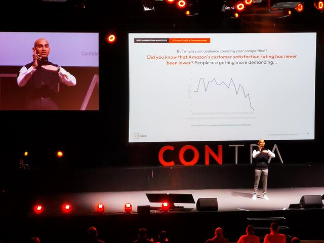 Der internationale Top-Speaker Neil Patel teilte in seinem Vortrag zum Thema “Digital Marketing Shortcuts”, 21 Traffic und Conversion Tipps mit dem Publikum.