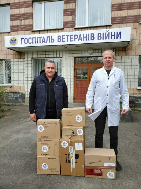Spendenannahme am Militär- und Veteranenhospital in Berdychev | Foto: Grosser