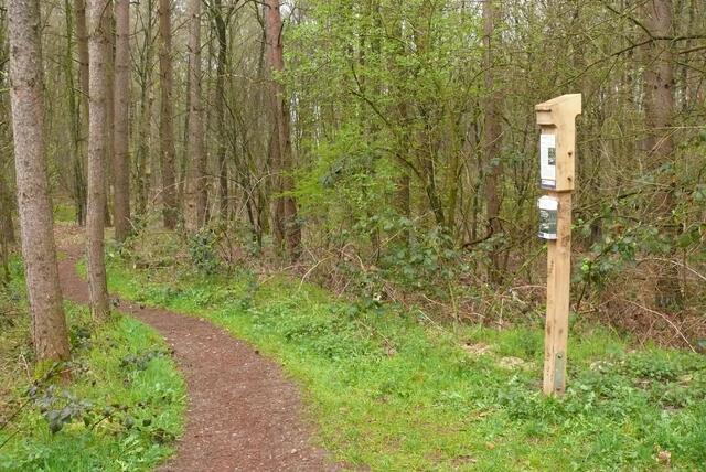 An Stelen wie dieser, die an der Schwindequelle im Landkreis Lüneburg aufgebaut wurde, finden Interessierte Faltblätter zum jeweiligen Schutzgebiet | Foto: Naturpark Lüneburger Heide