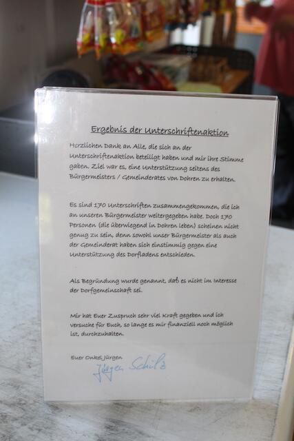 Mit der Unterschriftenaktion für den Erhalt seines Dorfladens hat es nicht geklappt | Foto: pm