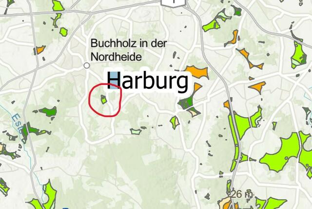 Ein kleiner grüner Fleck auf der Übersichtskarte der möglichen Flächen für Windkraft in Niedersachsen: Der Fläche zwischen Lüllau und Buchholz wurde der "Konfliktrisikowert 2" zugeschrieben. Er gilt für Flächen, die "annahmegemäß zu 80 Prozent für Windenergieflächen zur Verfügung stehen" | Foto: Niedersächsisches Ministerium für Umwelt, Energie und Klimaschutz