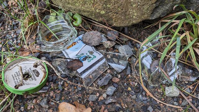Das Glas lag zerstört am Wegrand | Foto: Heike Bielow-Rehfeldt