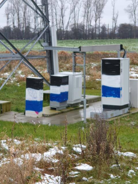 Sogar diese Verteilerkästen wurden mit den HSV-Farben versehen | Foto: Polizei