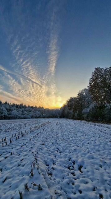 Schnee und ein leuchtender Himmel | Foto: Dominik Hagenah auf Facebook