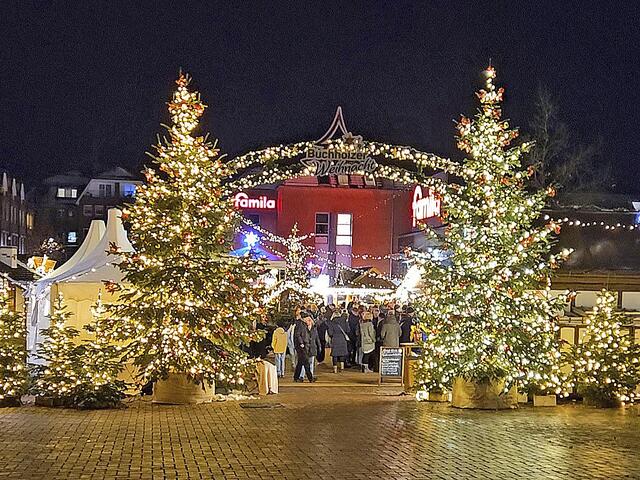 Alle Tannenbäume des Buchholzer Weihnachtsmarktes werden gegen eine Spende abgegeben | Foto: Manske